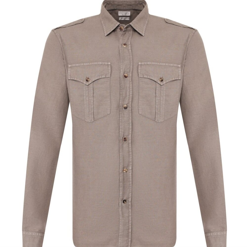 NWT Brunello Cucinelli Men’s Linen Blend Shirt
